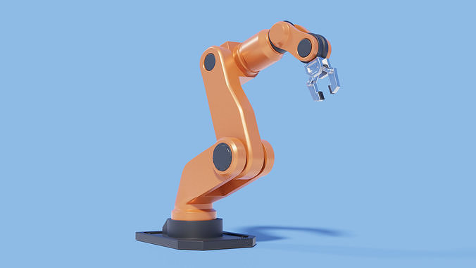 Rigged Robot arm Low-poly 3D model