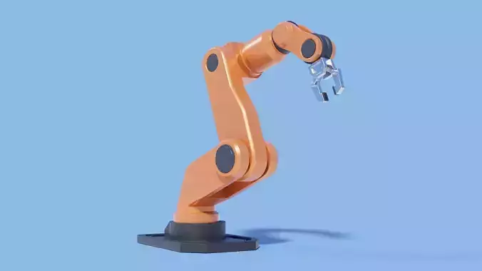 Rigged Robot arm Low-poly 3D model