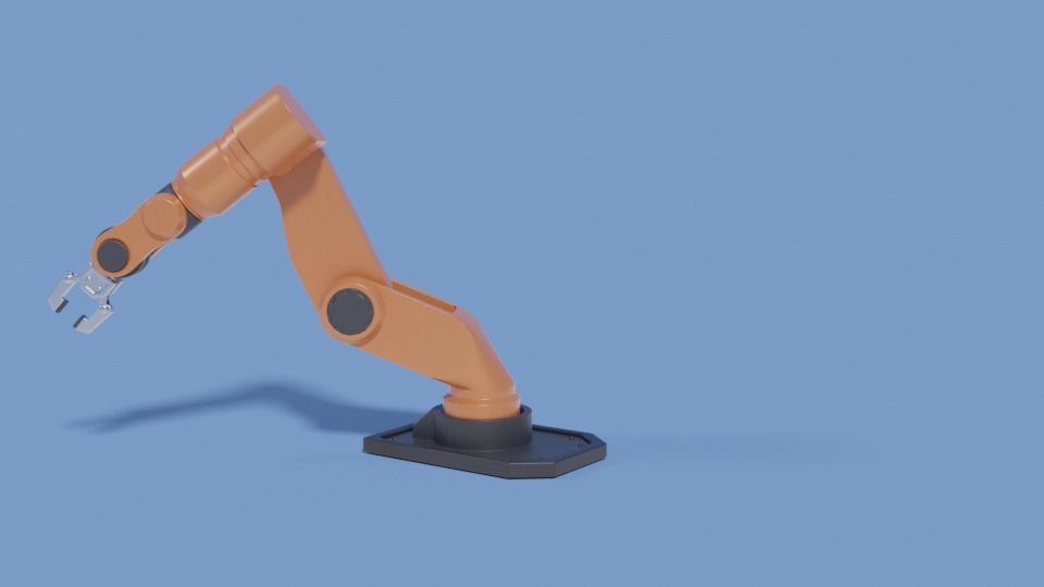 Rigged Robot arm Low-poly 3D model_12