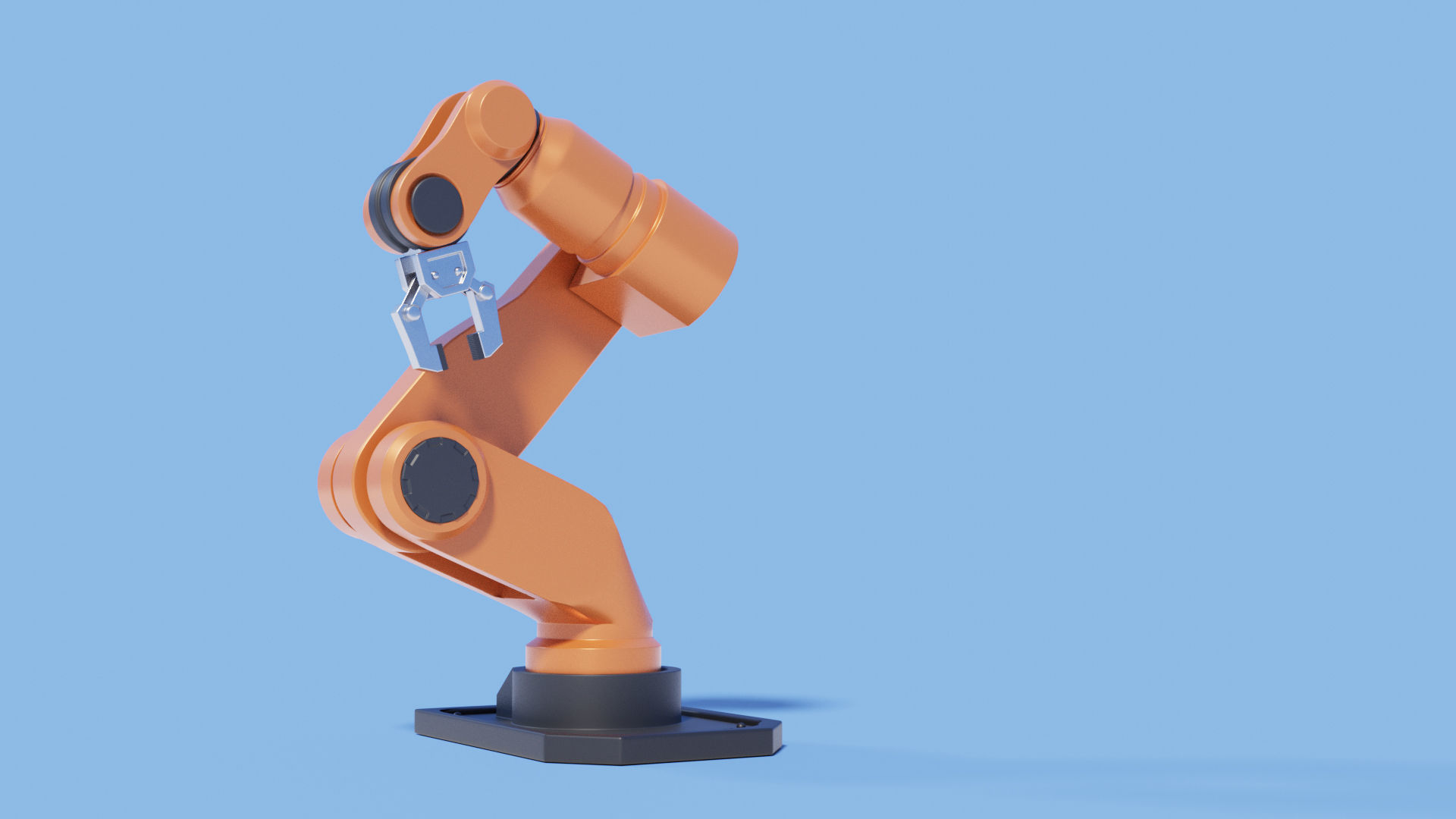 Rigged Robot arm Low-poly 3D model_3