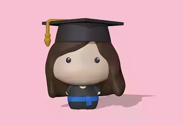 Graduate Girl 3D print model