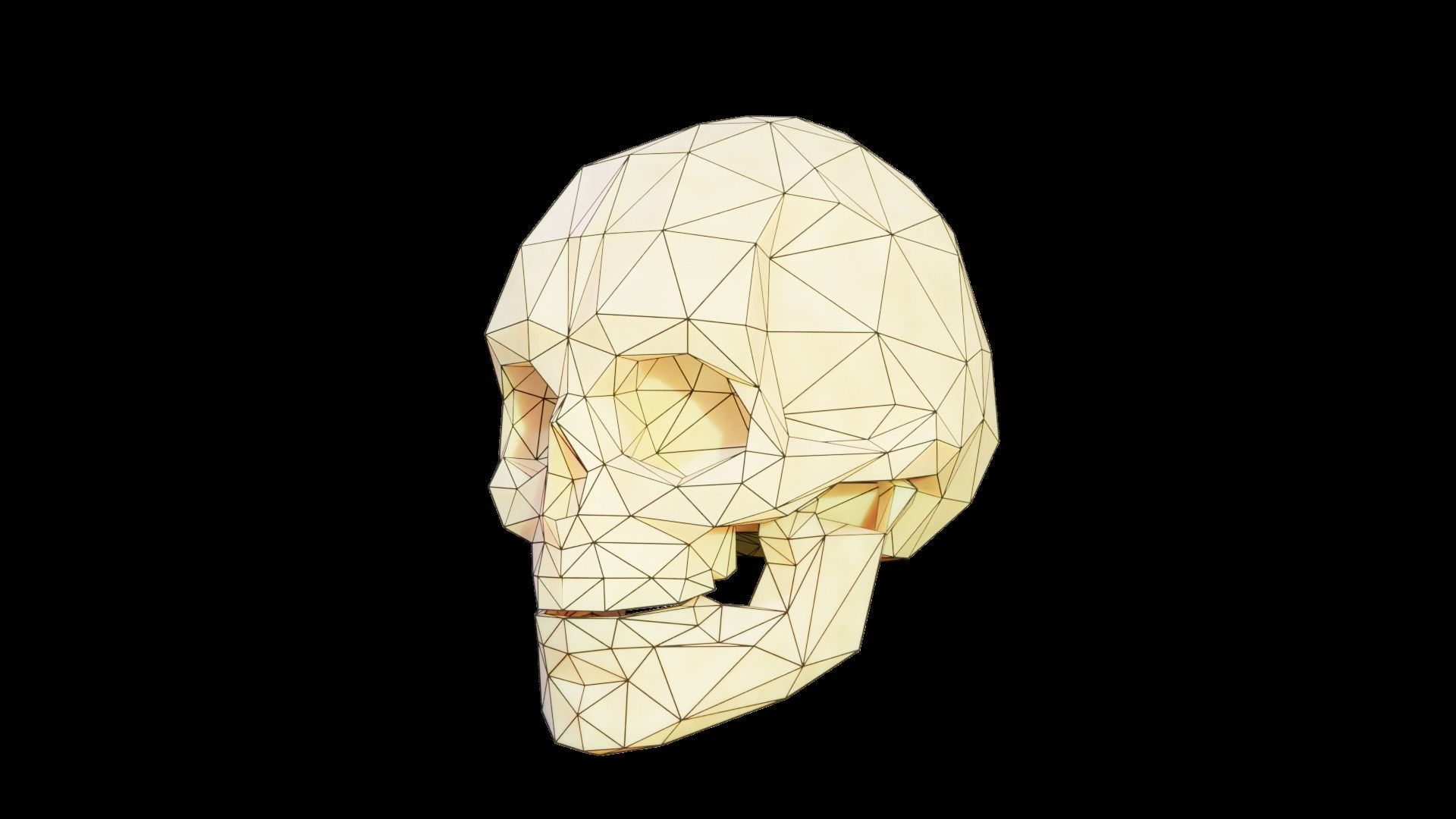 Low Poly Stylized Skull Low-poly 3D model_7