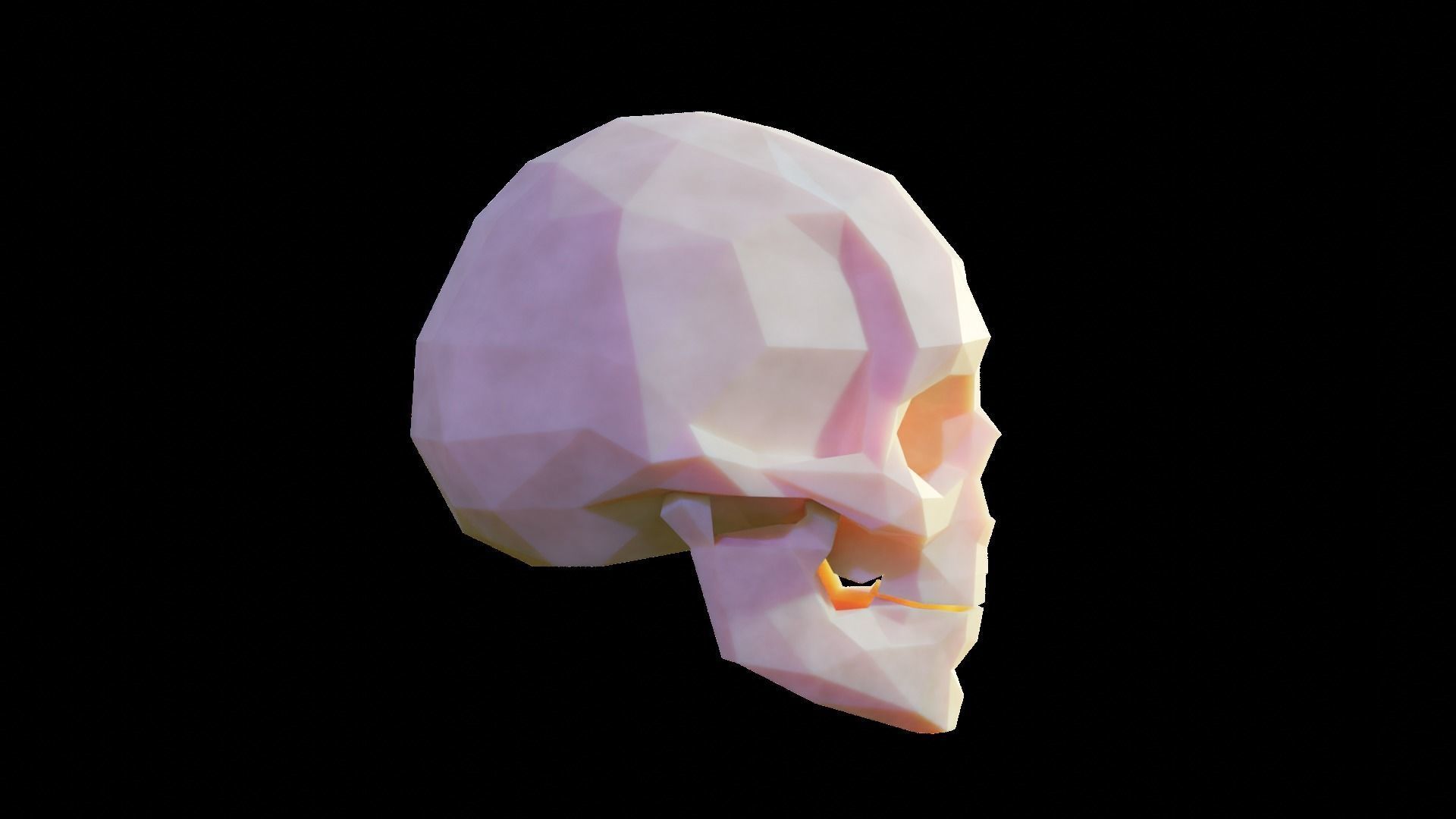 Low Poly Stylized Skull Low-poly 3D model_1