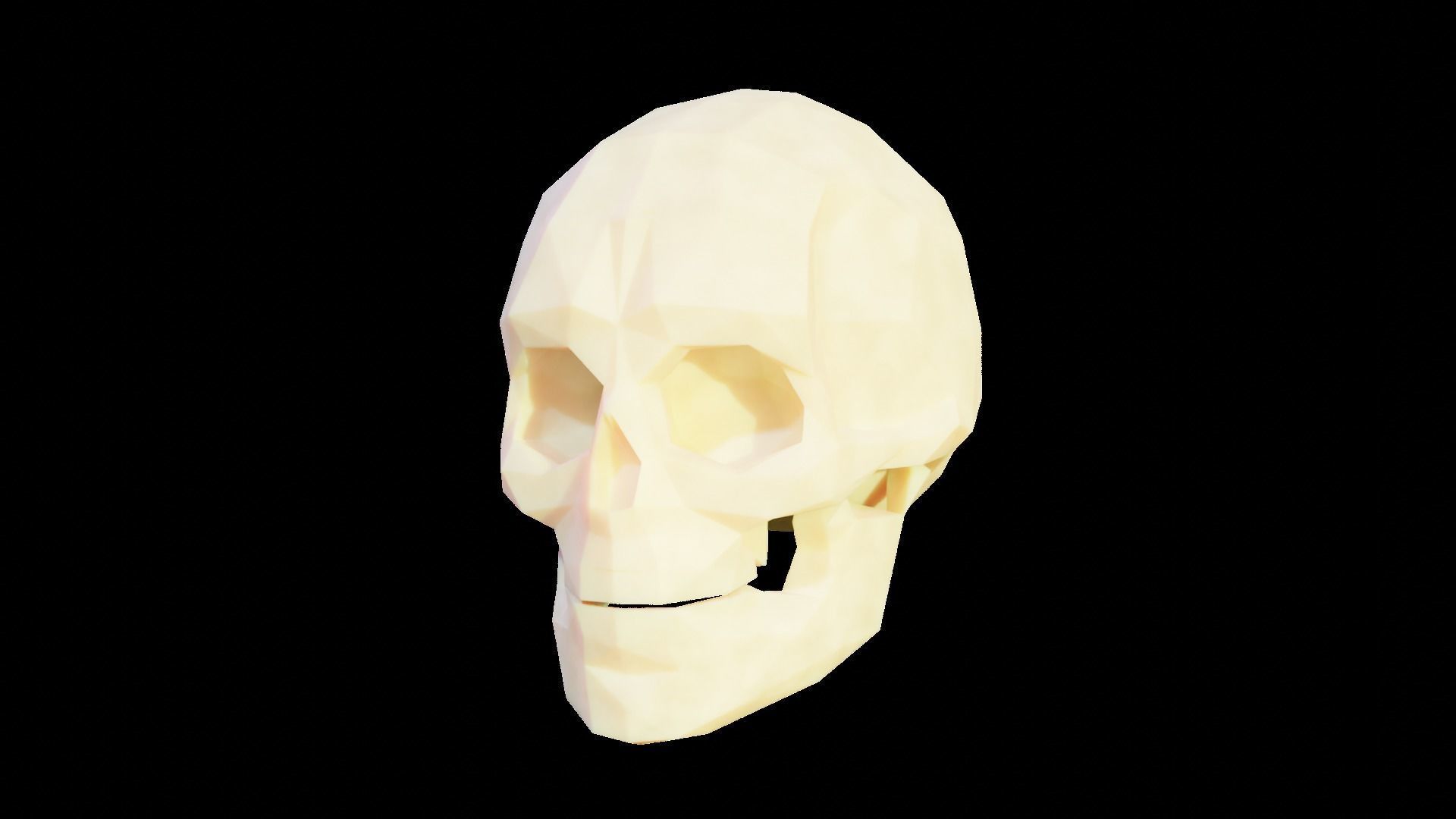Low Poly Stylized Skull Low-poly 3D model_3