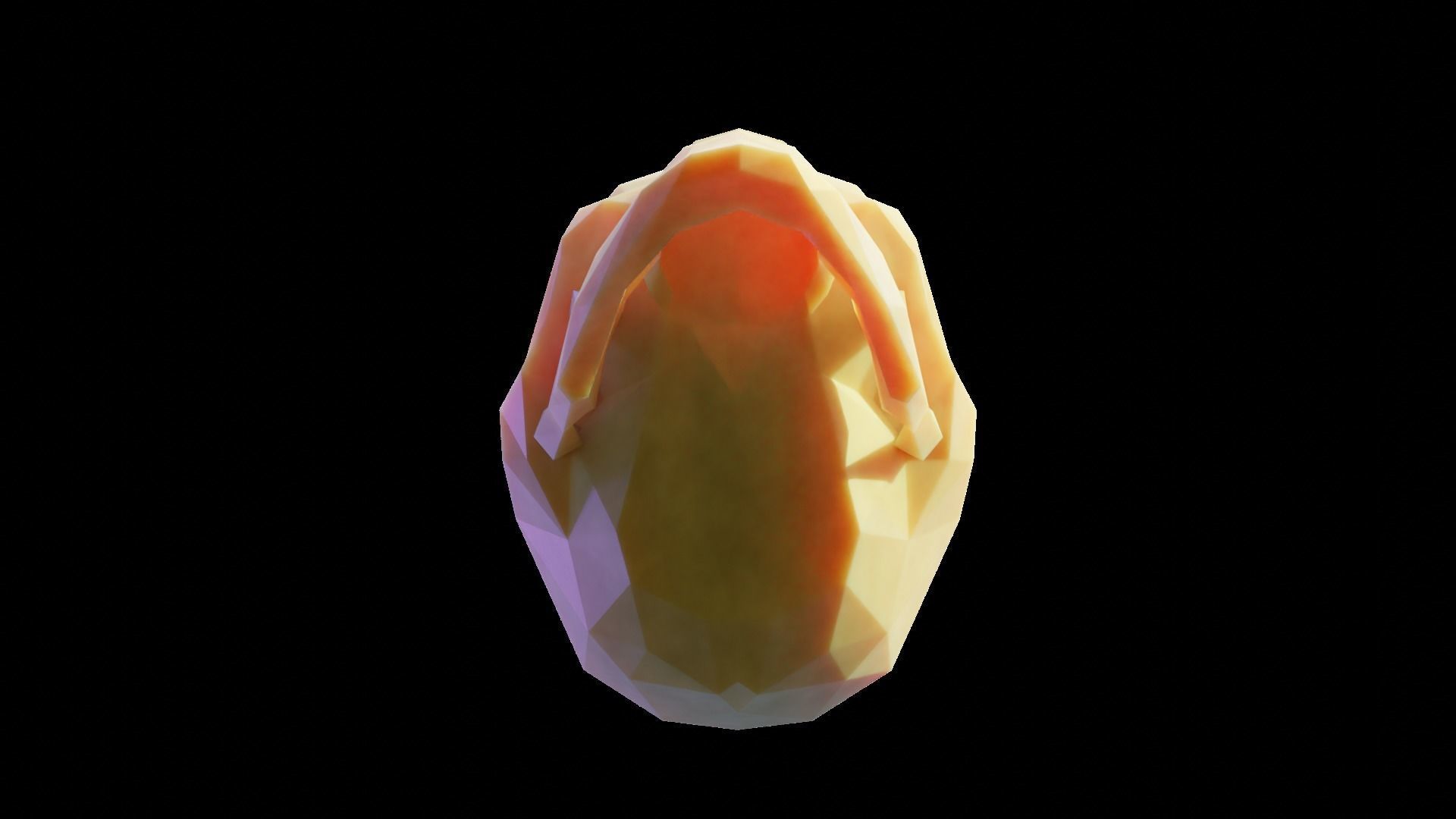 Low Poly Stylized Skull Low-poly 3D model_5