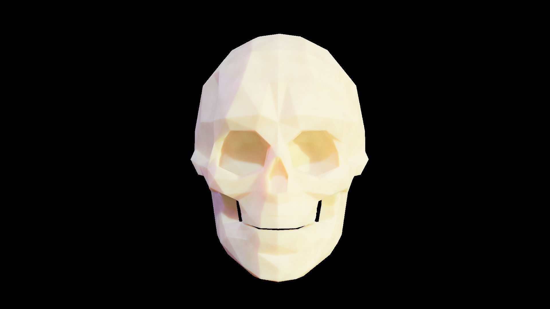 Low Poly Stylized Skull Low-poly 3D model_2