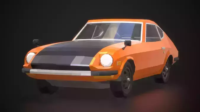 Low-Poly Retro Sports Car 01