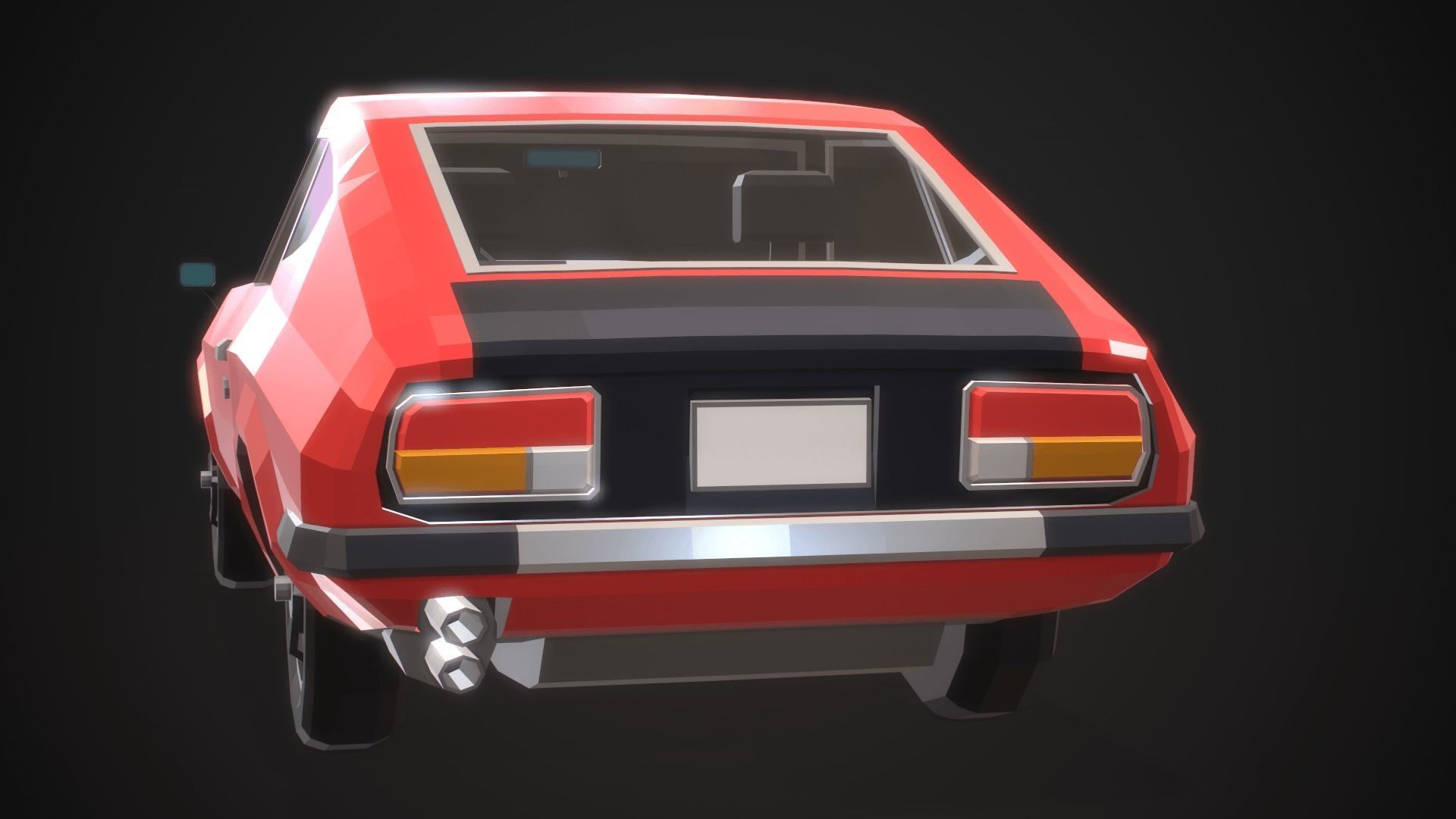 Low-Poly Retro Sports Car 01 Low-poly 3D model_3
