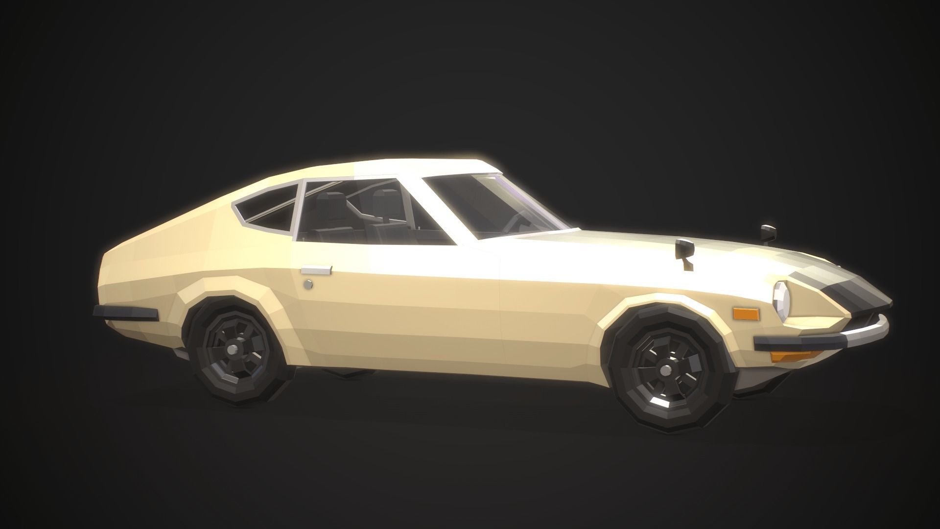 Low-Poly Retro Sports Car 01 Low-poly 3D model_4