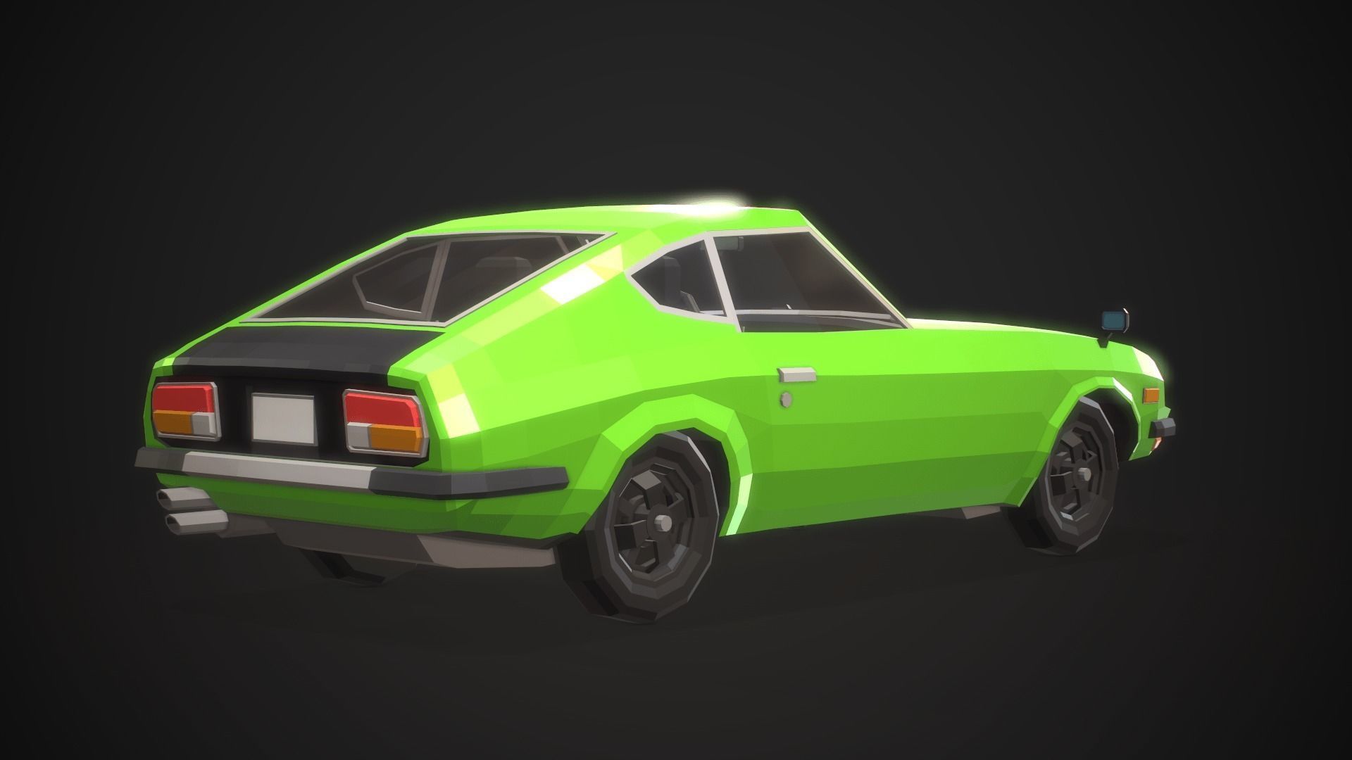 Low-Poly Retro Sports Car 01 Low-poly 3D model_8