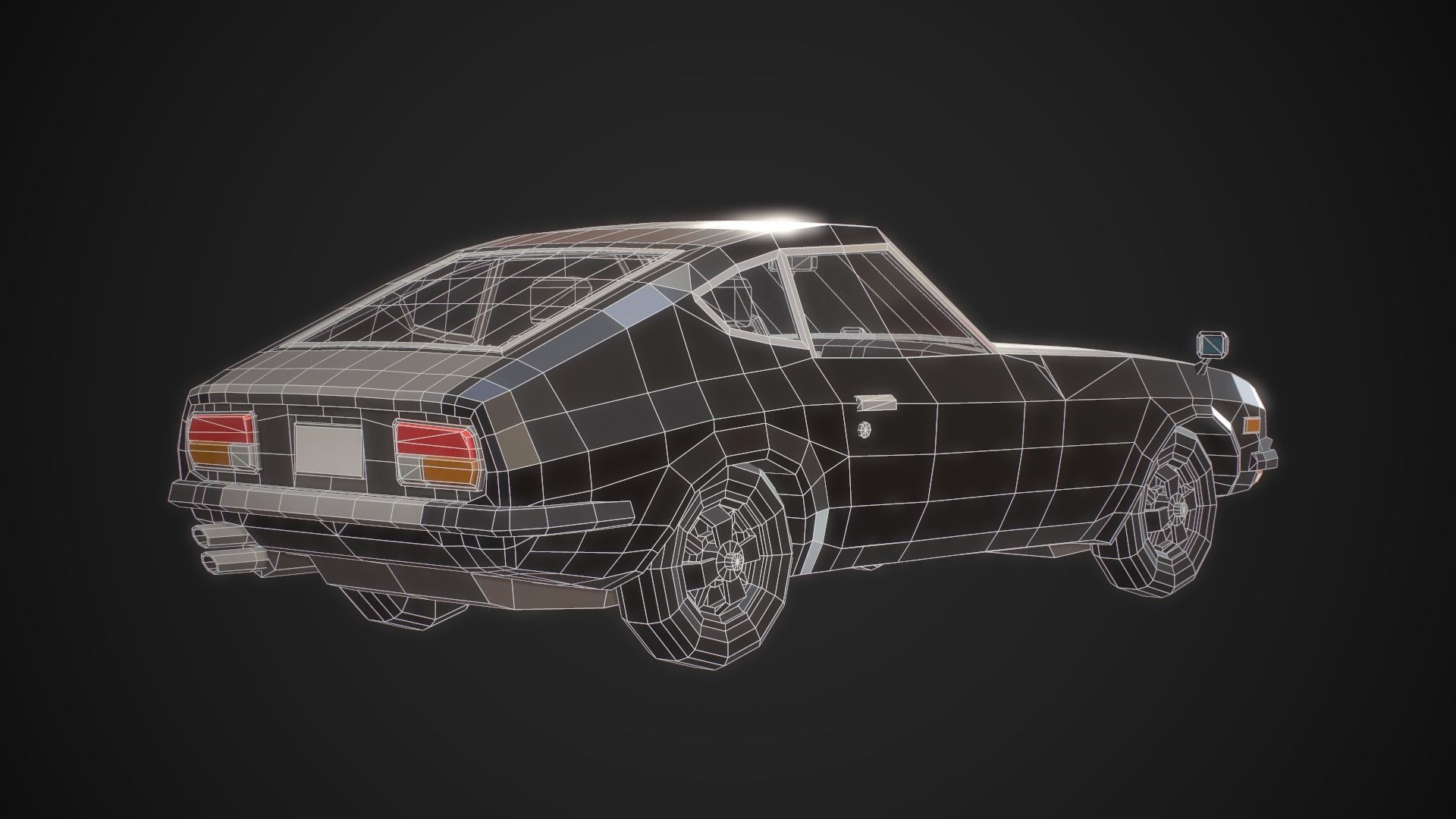 Low-Poly Retro Sports Car 01 Low-poly 3D model_13