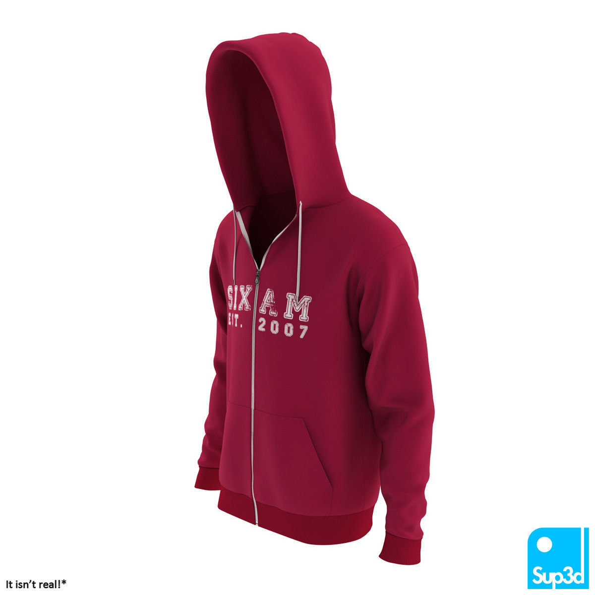 Unisex Zip-Hoodie 3D model_8