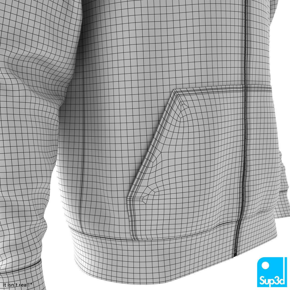 Unisex Zip-Hoodie 3D model_16