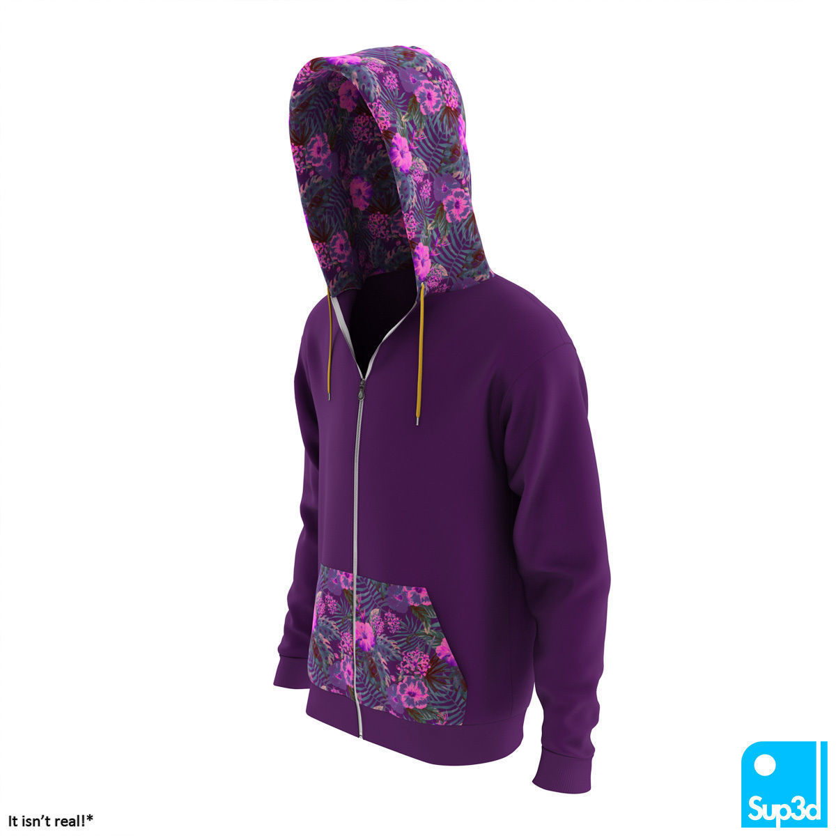 Unisex Zip-Hoodie 3D model_7