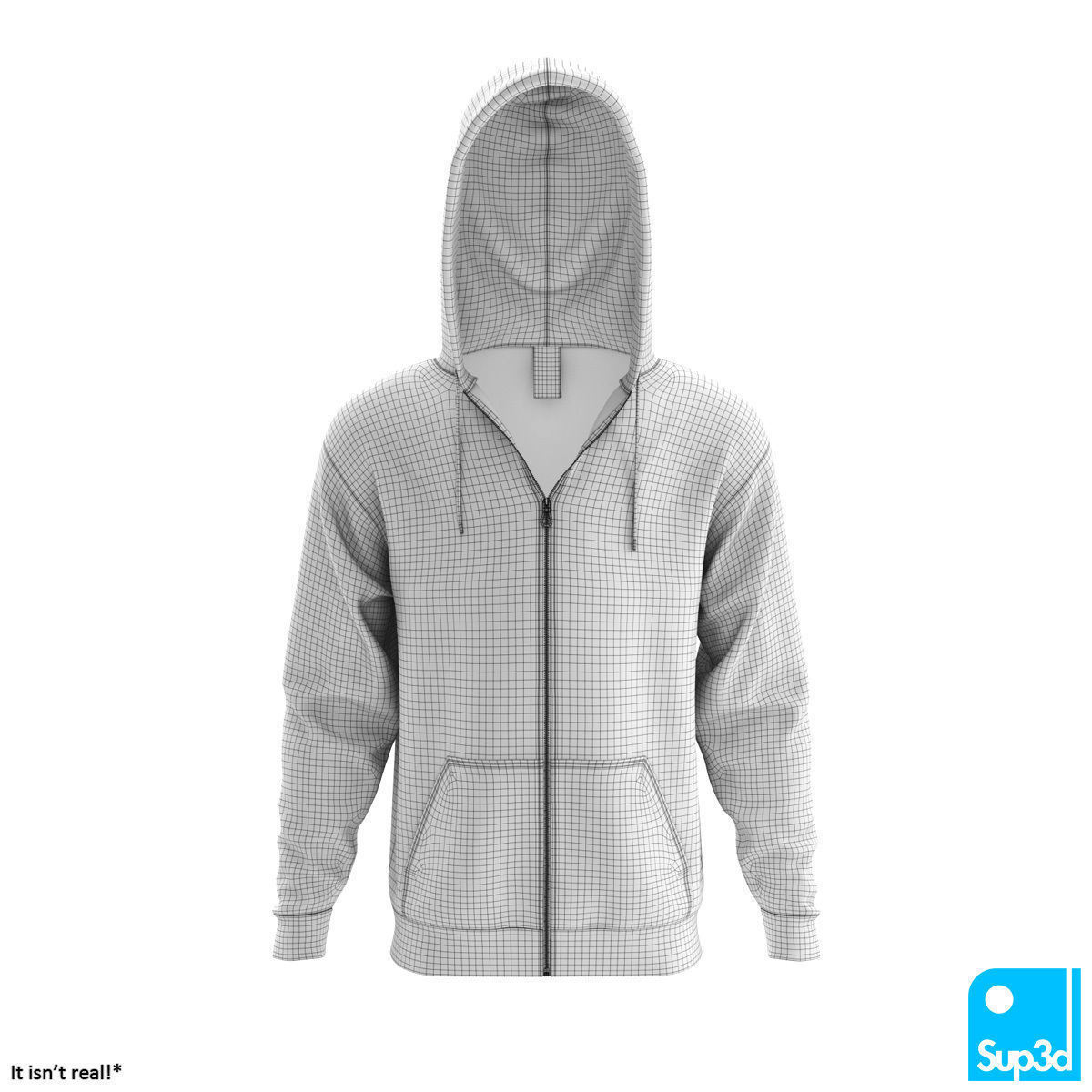 Unisex Zip-Hoodie 3D model_10