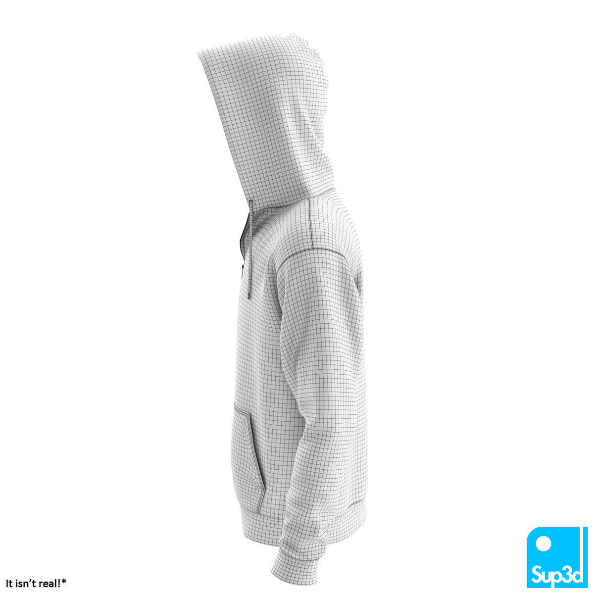 Unisex Zip-Hoodie 3D model_12