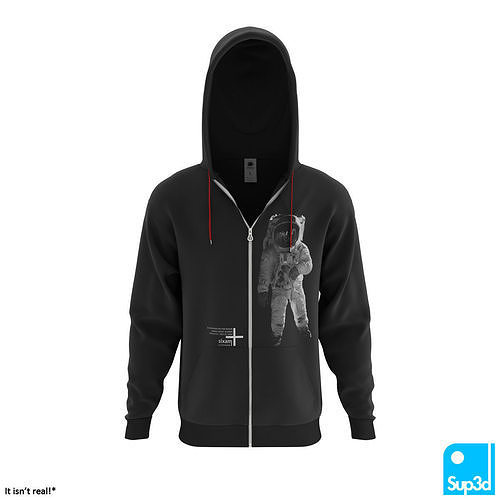 Unisex Zip-Hoodie 3D model