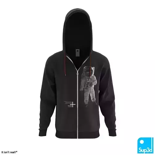 Unisex Zip-Hoodie 3D model Unisex Zip-Hoodie 3D model