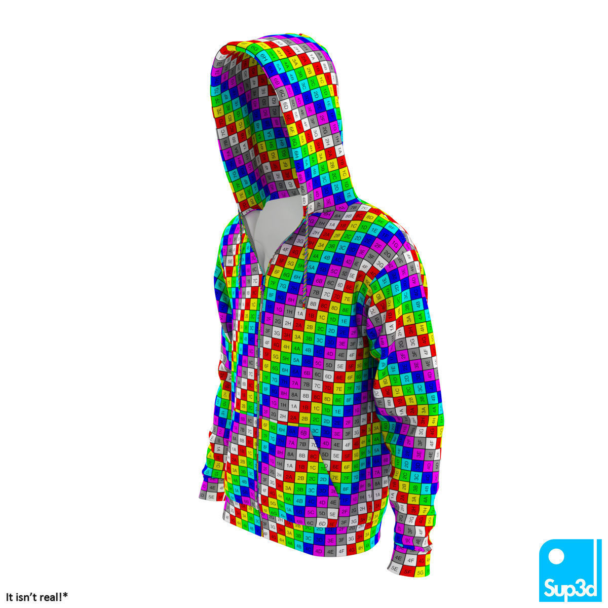 Unisex Zip-Hoodie 3D model_9