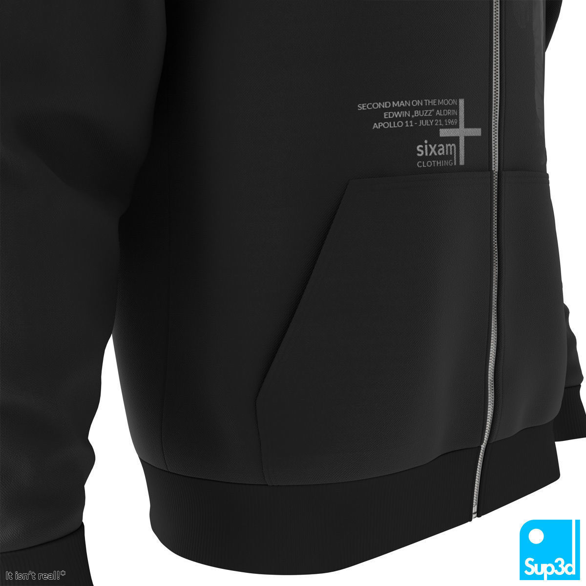 Unisex Zip-Hoodie 3D model_6