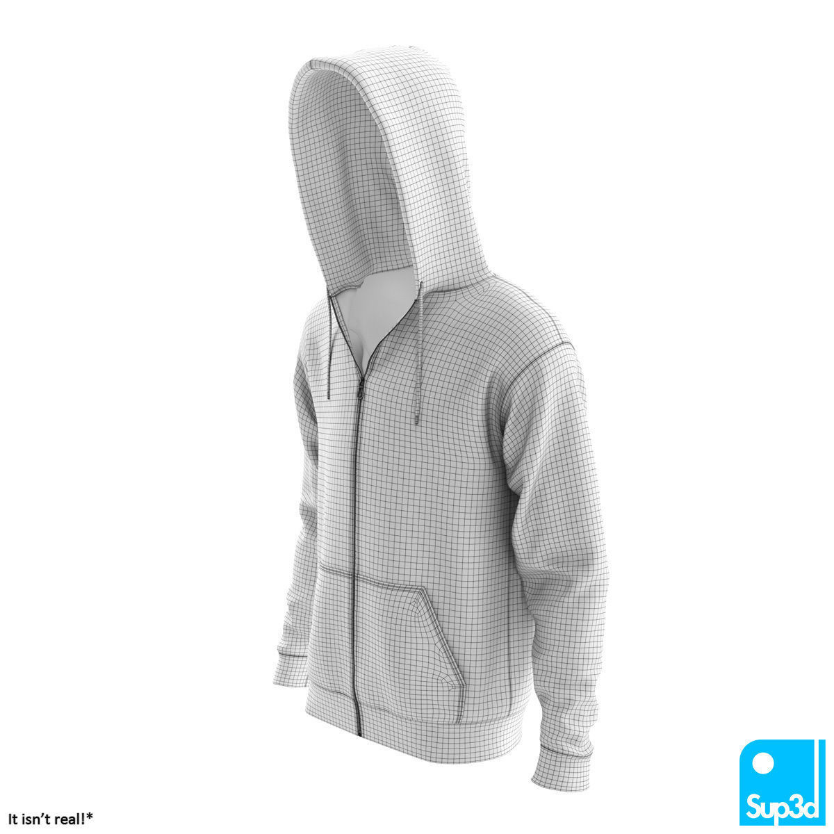 Unisex Zip-Hoodie 3D model_11