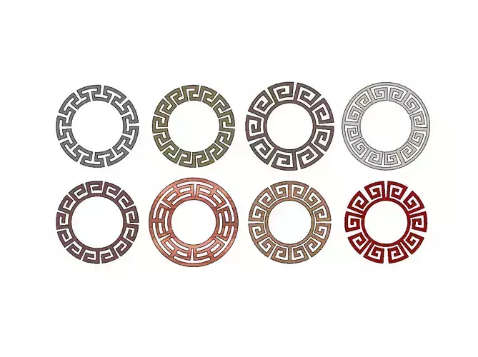 Meandre Greek key pattern circles