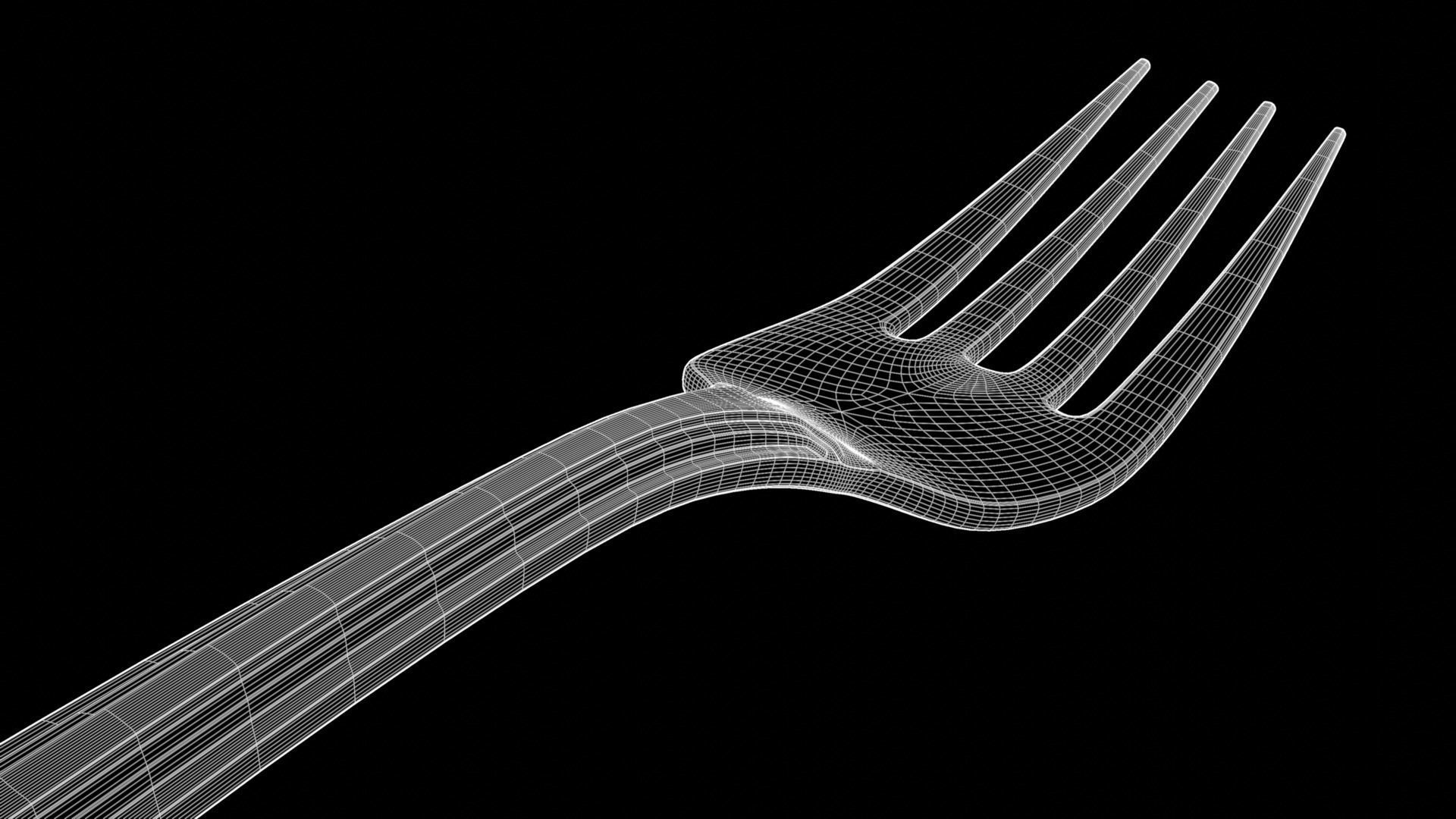 Generic Silver Fork 3D model_9