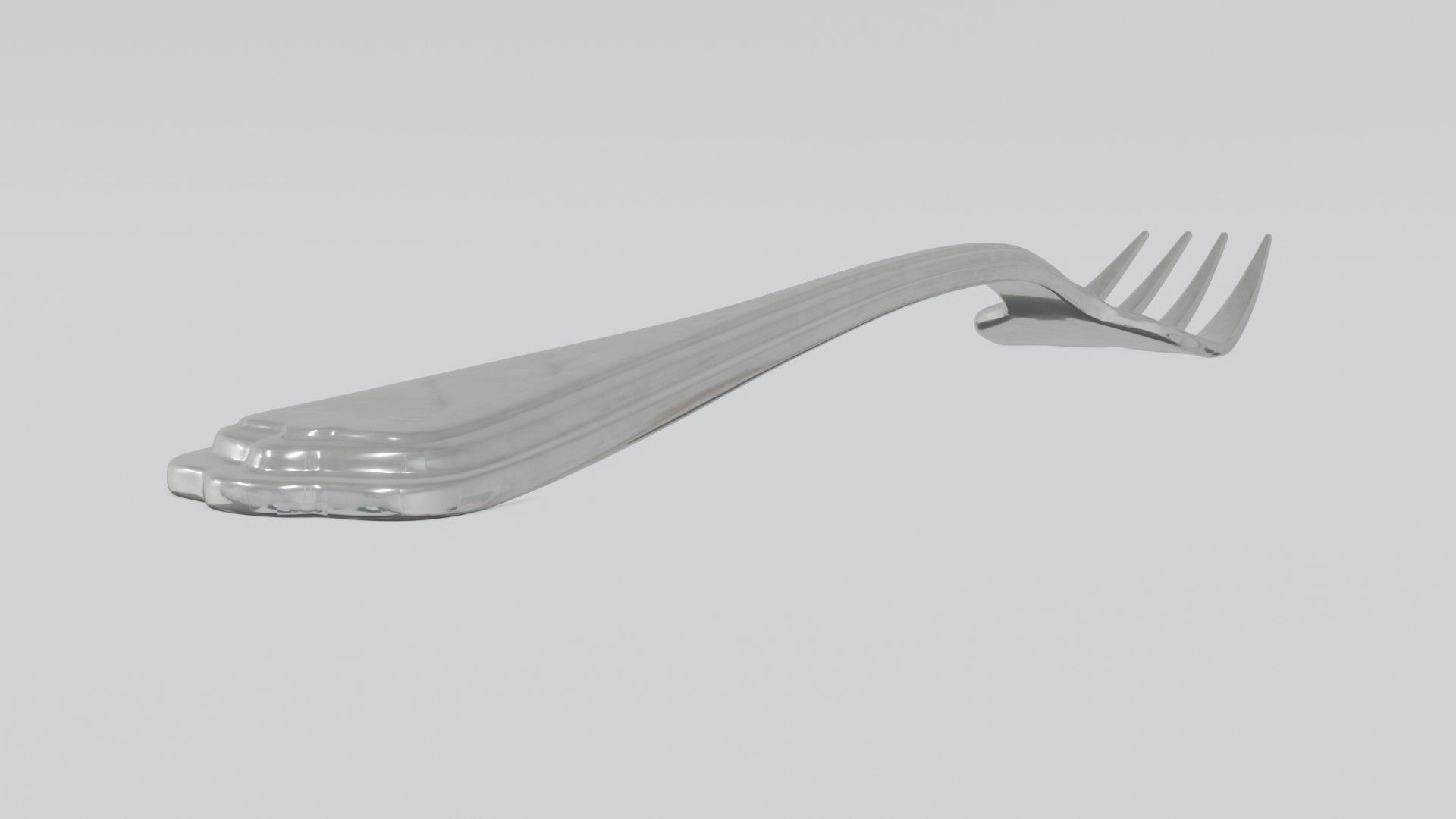 Generic Silver Fork 3D model_4