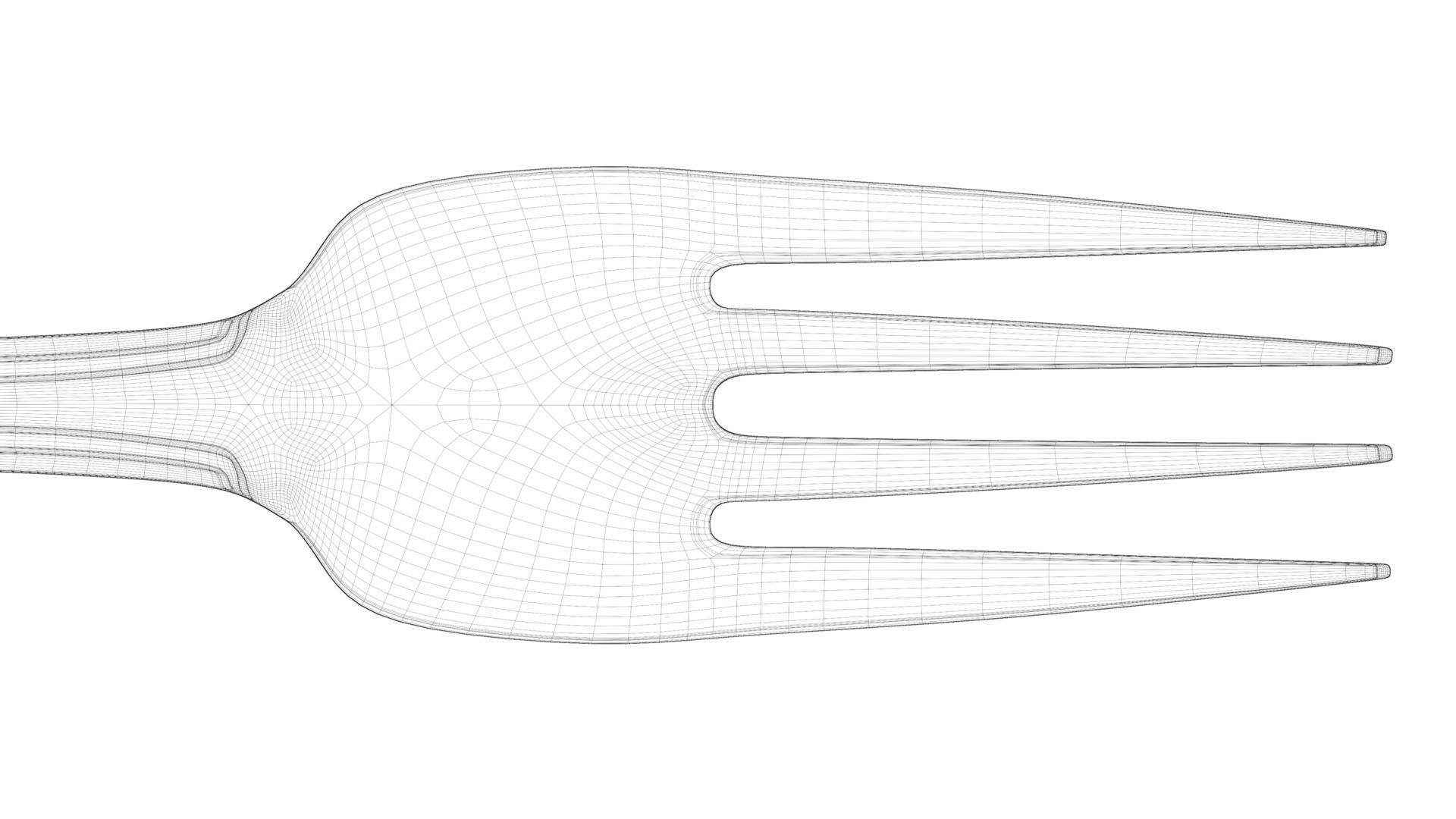 Generic Silver Fork 3D model_11