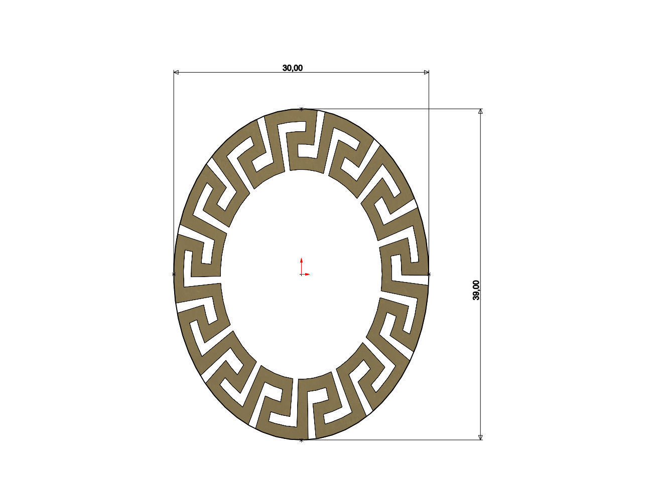 Elliptical Meandre Greek key pattern 3D print model_2