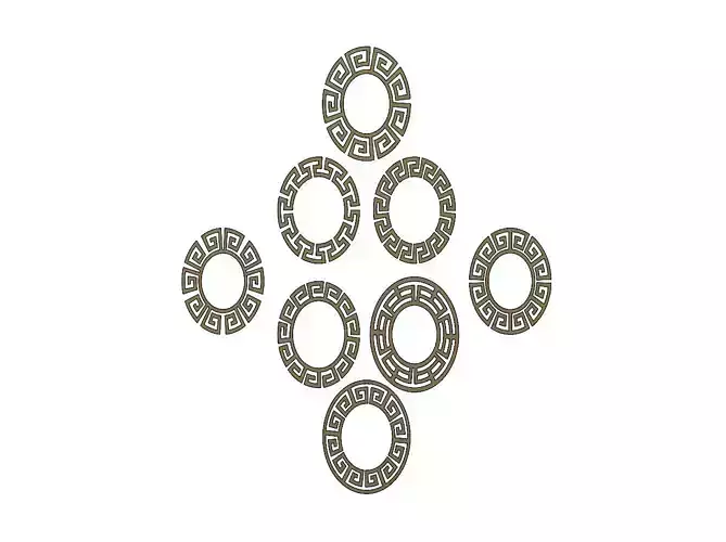 Elliptical Meandre Greek key pattern 3D print model