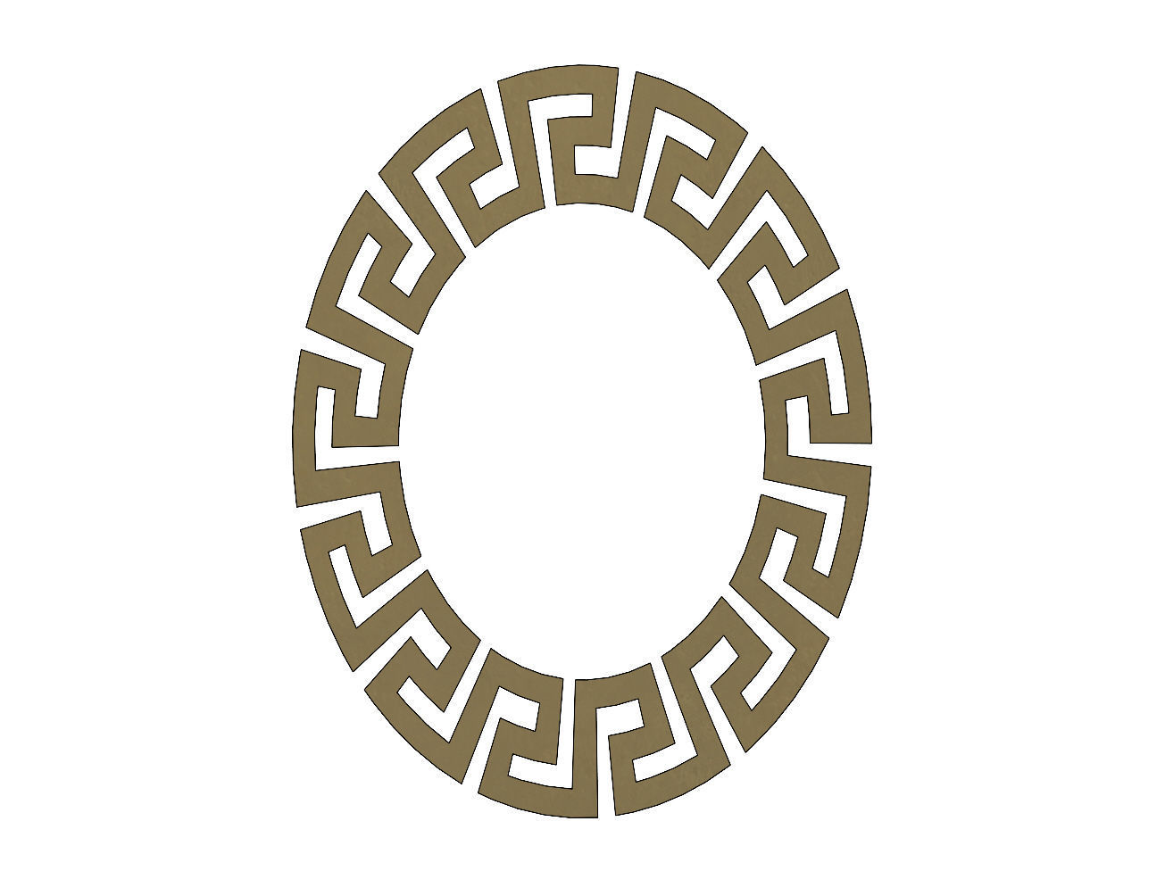 Elliptical Meandre Greek key pattern 3D print model_5