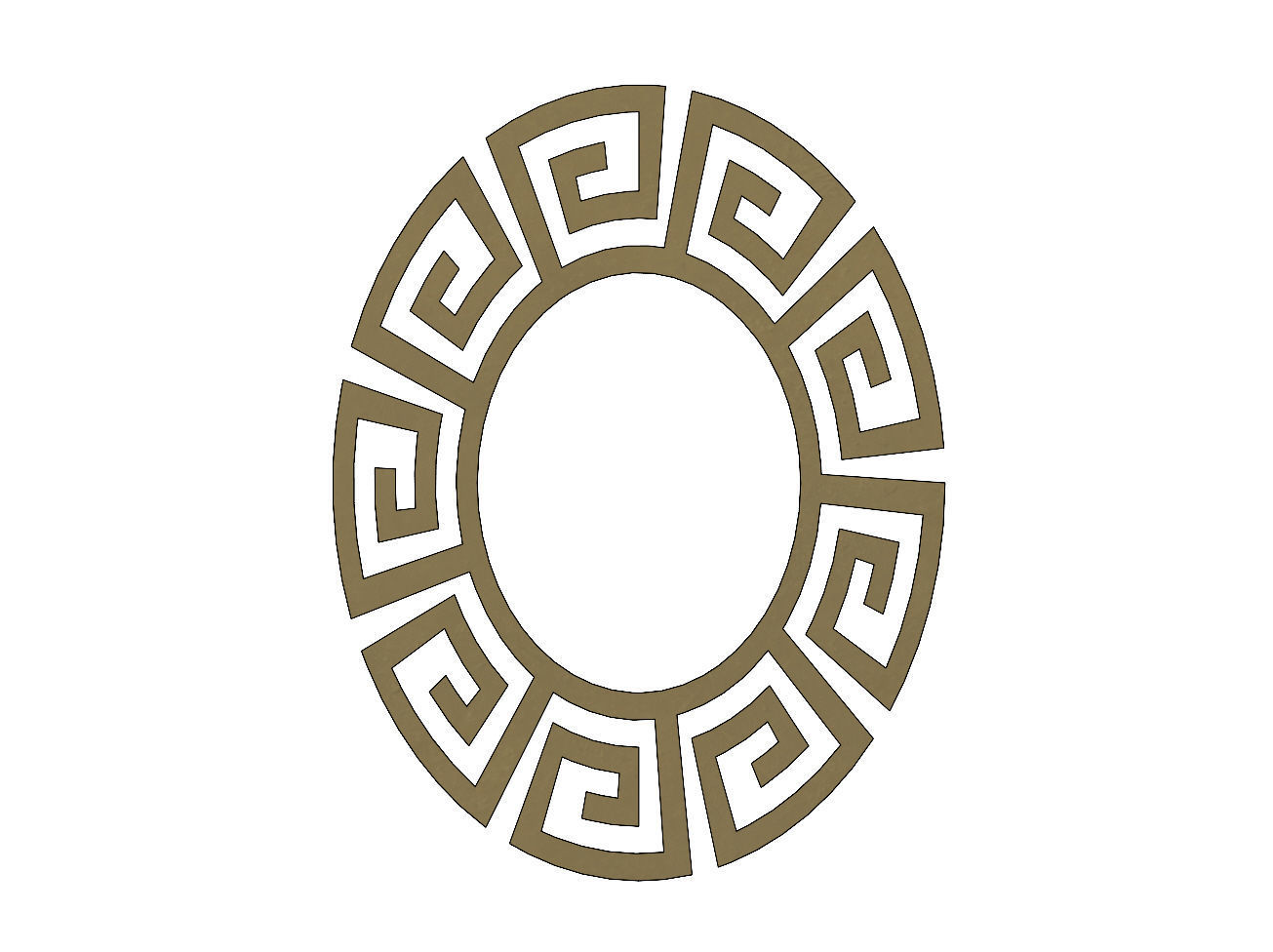 Elliptical Meandre Greek key pattern 3D print model_3