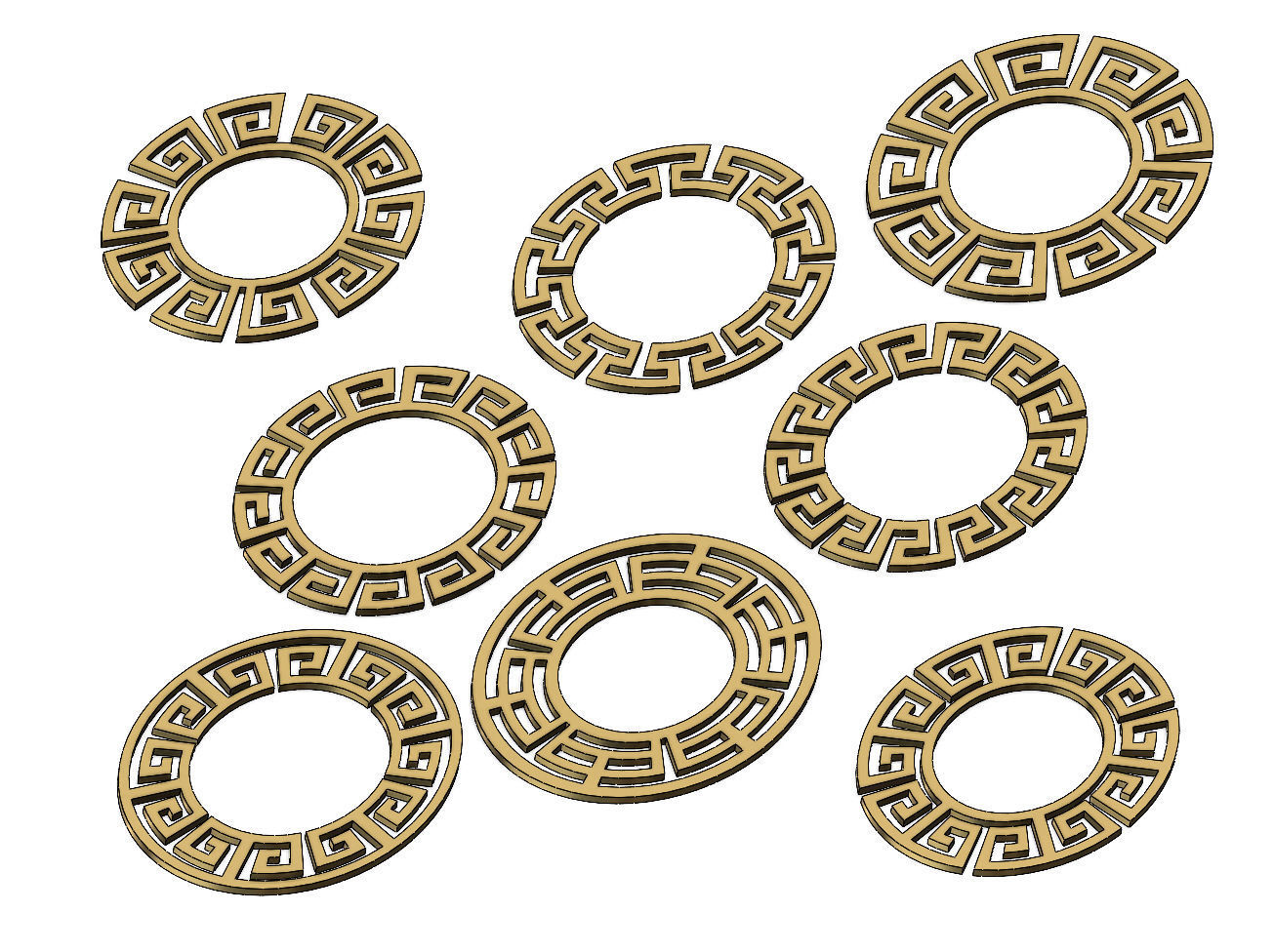 Elliptical Meandre Greek key pattern 3D print model_11