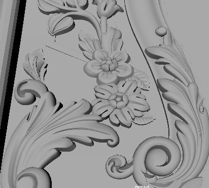 kamin ornate fireplace gold 3D model_3