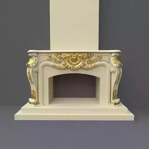 kamin ornate fireplace gold