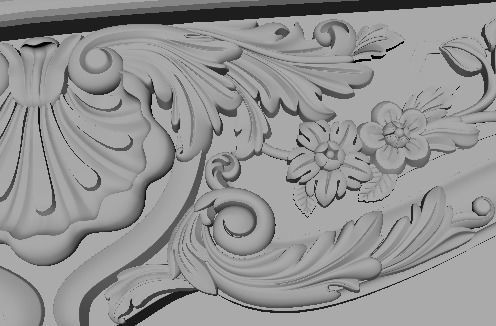 kamin ornate fireplace gold 3D model_2