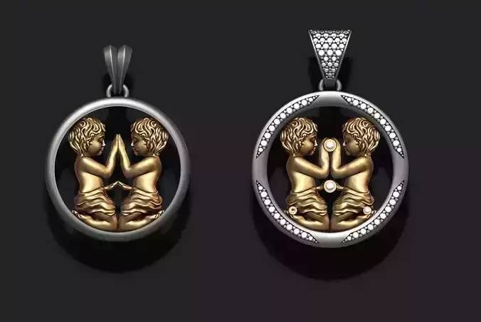Horoscope Gemini twins pendant pack