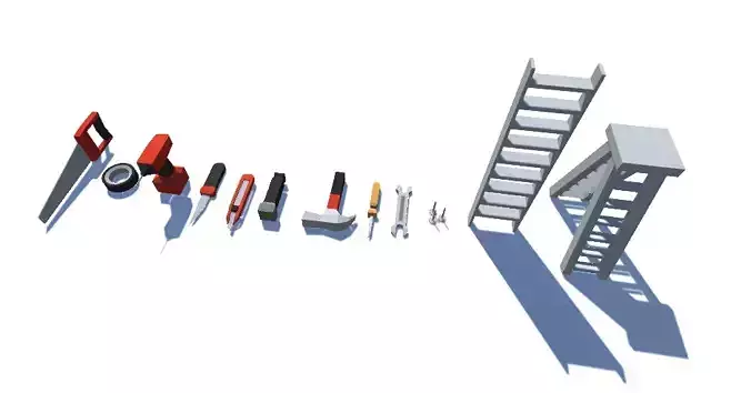 Low Poly Tools and ladders