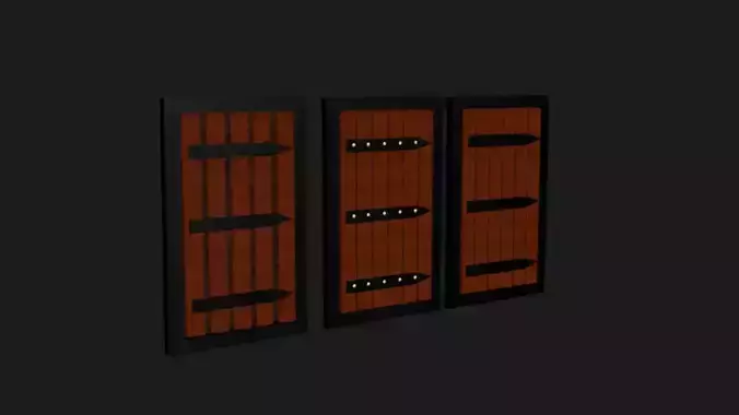 Doors three wooden shutters