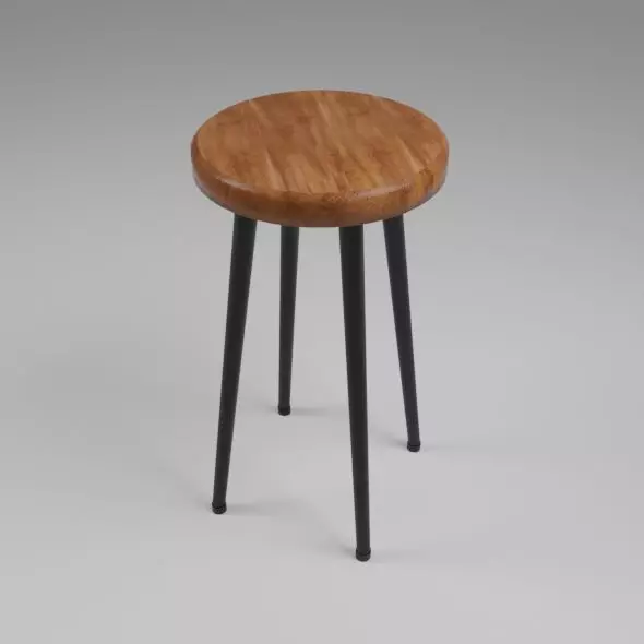 Chair Wood for Bars and cafe Low-poly 3D model