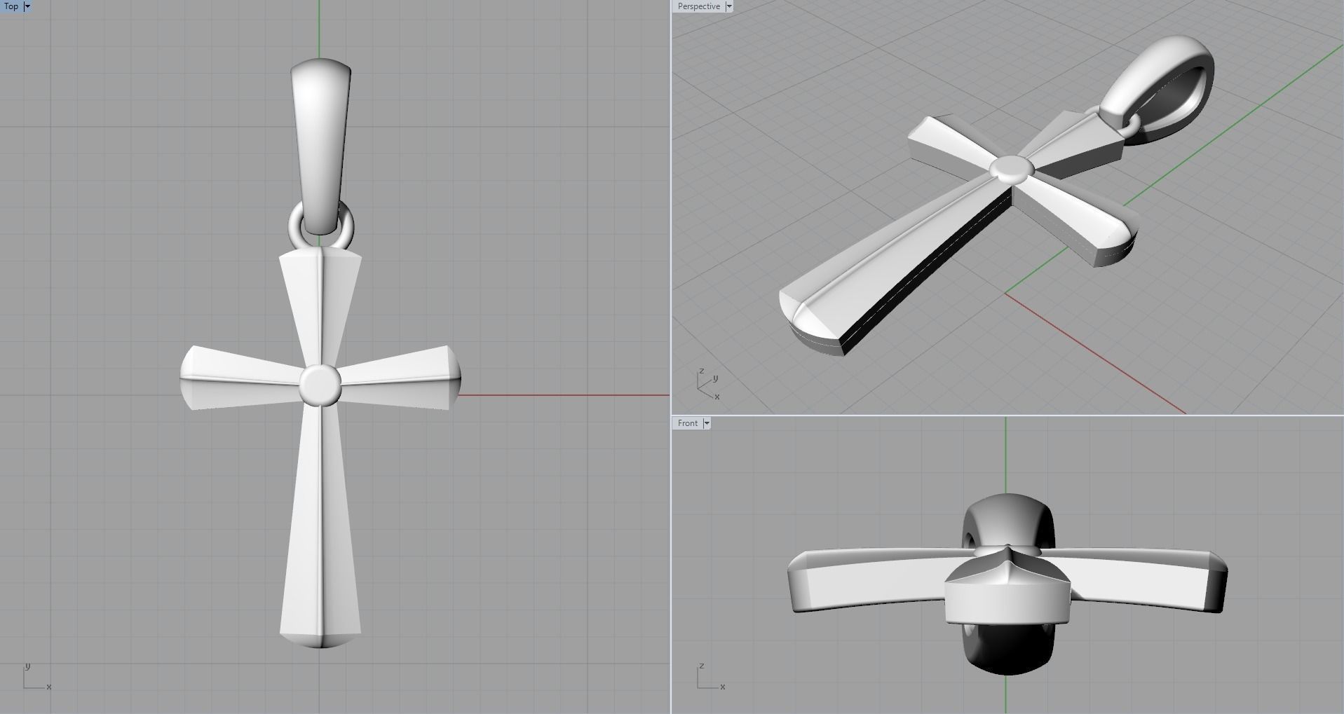 JESUS CROSS GOLD PENDANT 3D print model_6