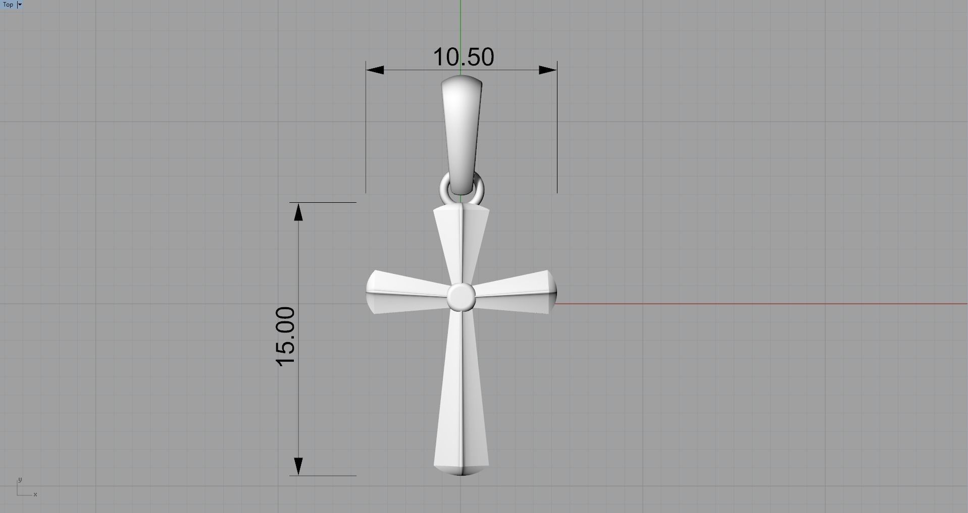 JESUS CROSS GOLD PENDANT 3D print model_5
