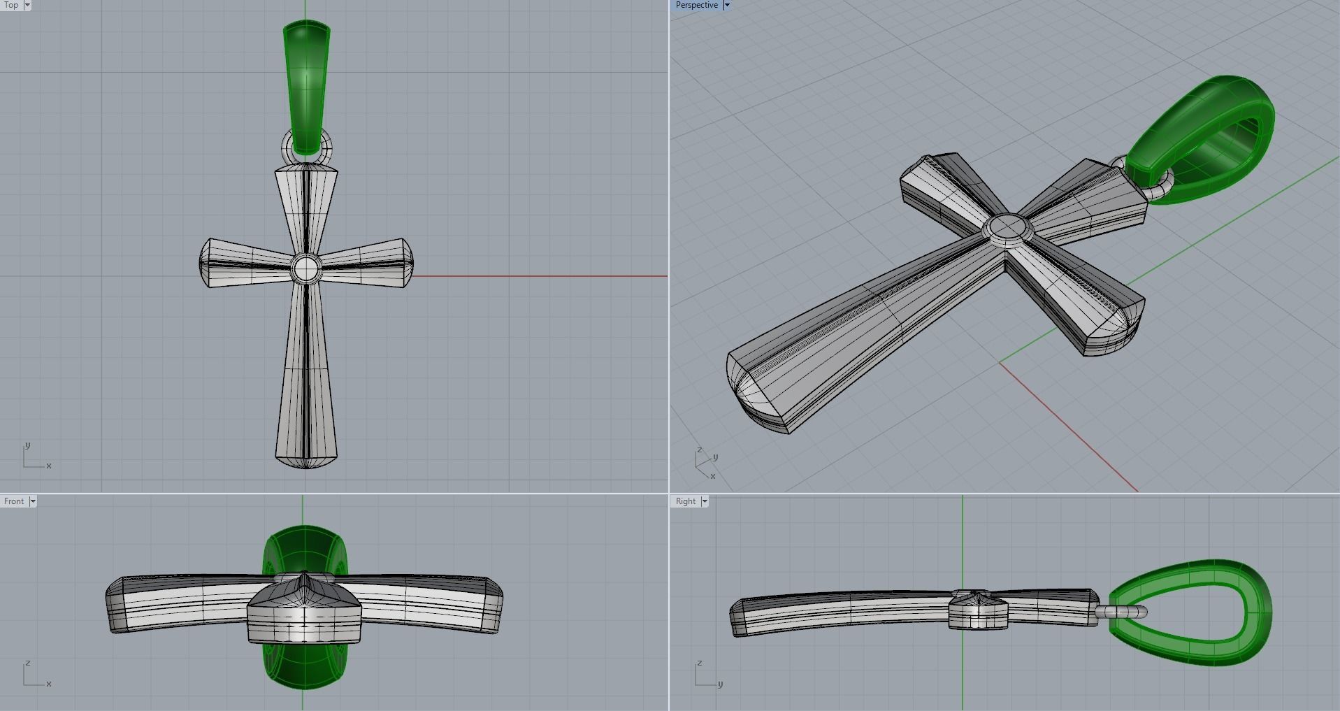 JESUS CROSS GOLD PENDANT 3D print model_7