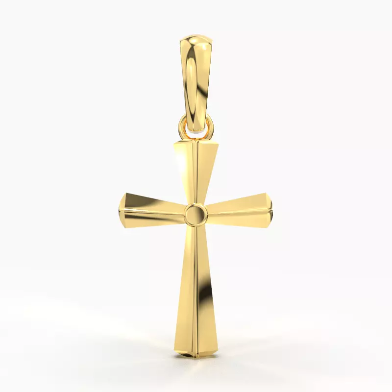 JESUS CROSS GOLD PENDANT 3D print model_0
