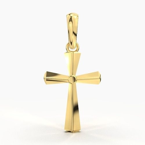JESUS CROSS GOLD PENDANT 3D print model