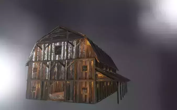 WOODEN BARN FOR MEDIEVAL DARK FANTASY