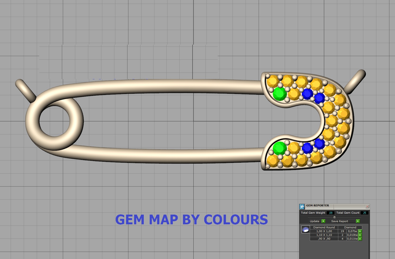 Safety Pin Collection Ring and Necklace 3dmodels _8