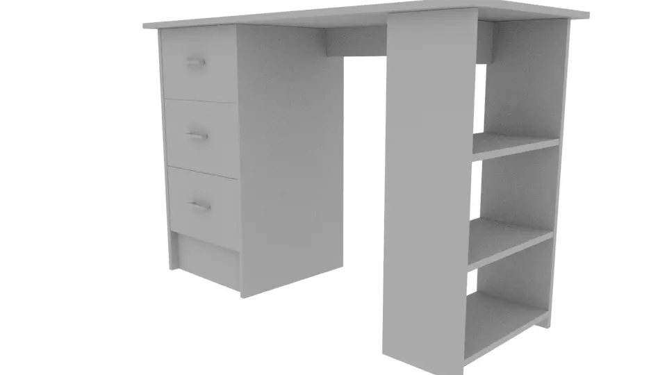3D Office Desk Free low-poly 3D model