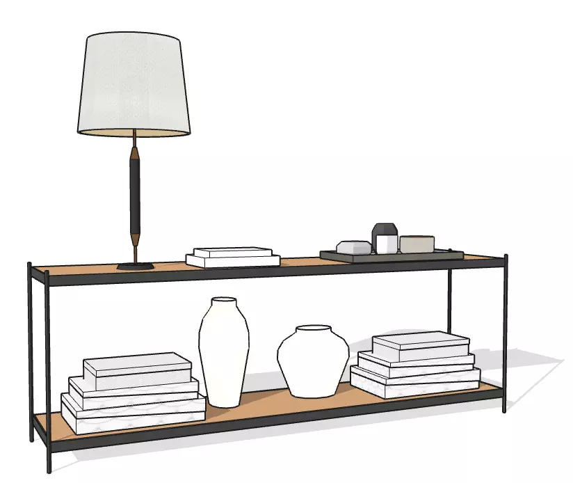 Altamura Console Table by Casamidy with Obsolete Table Lamp 3D model